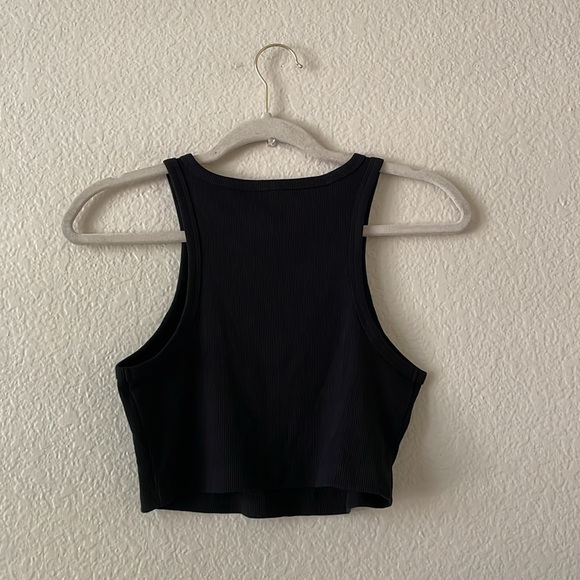 Wild Fable Crop Top Scoop Neck Ribbed Tank Black - Picture 6 of 13